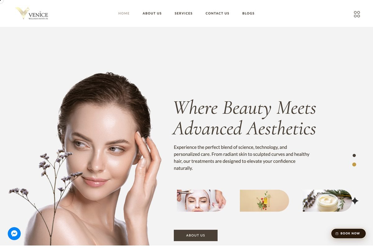 The Venice Wellness Institute website homepage, built by OceanStrive.